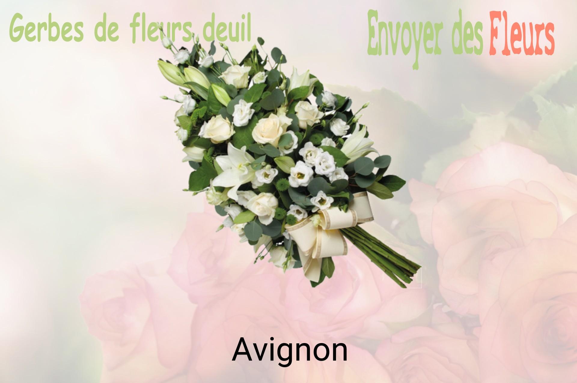 Gerbe de fleurs de deuil livrée à Avignon